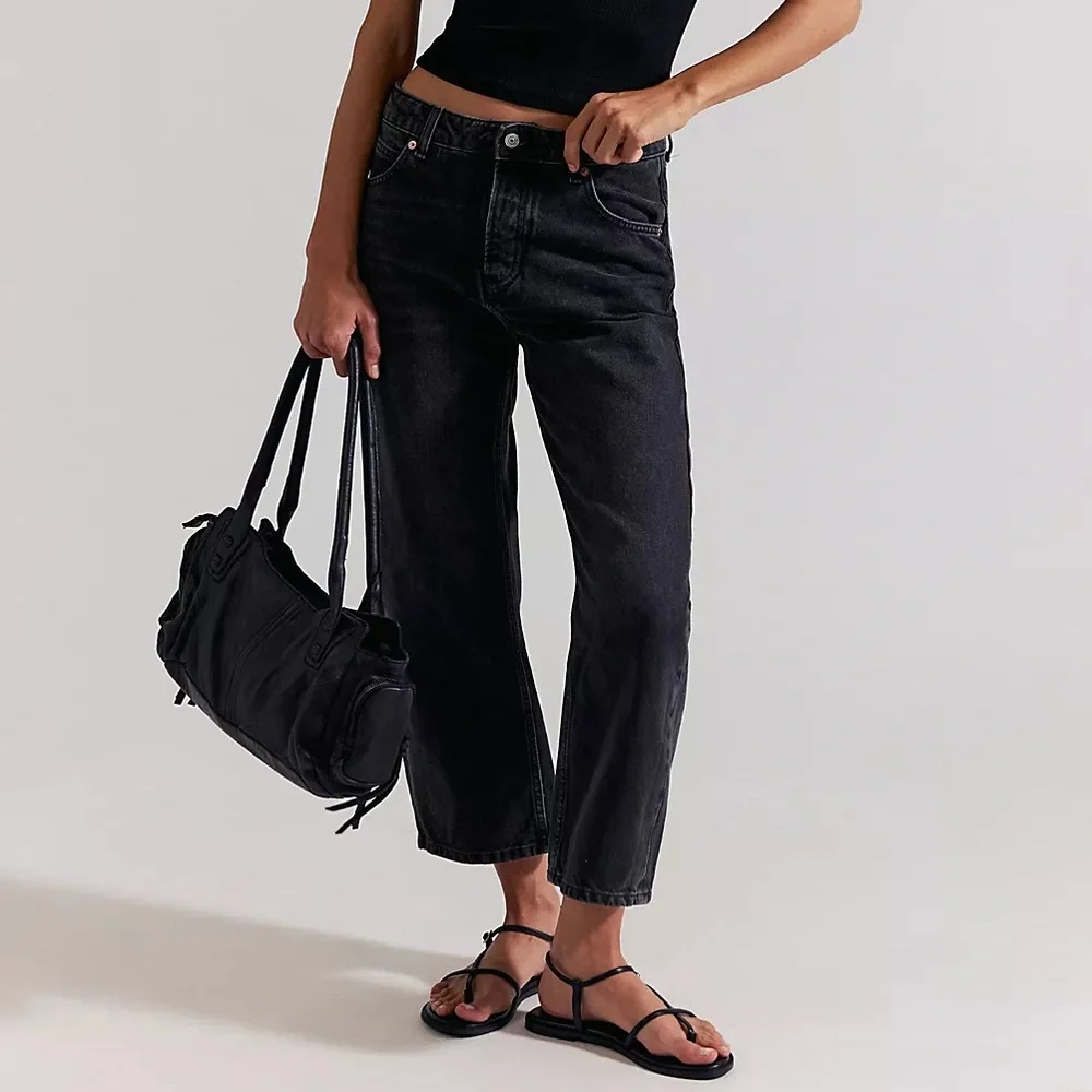Free People We The Free Deep Trance Dropped Boyfriend Jeans in Hypnosis - Picture 1 of 9